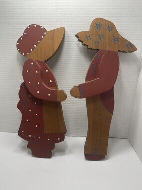 Vintage American Folk Art/Primative Silhouettes Pioneers